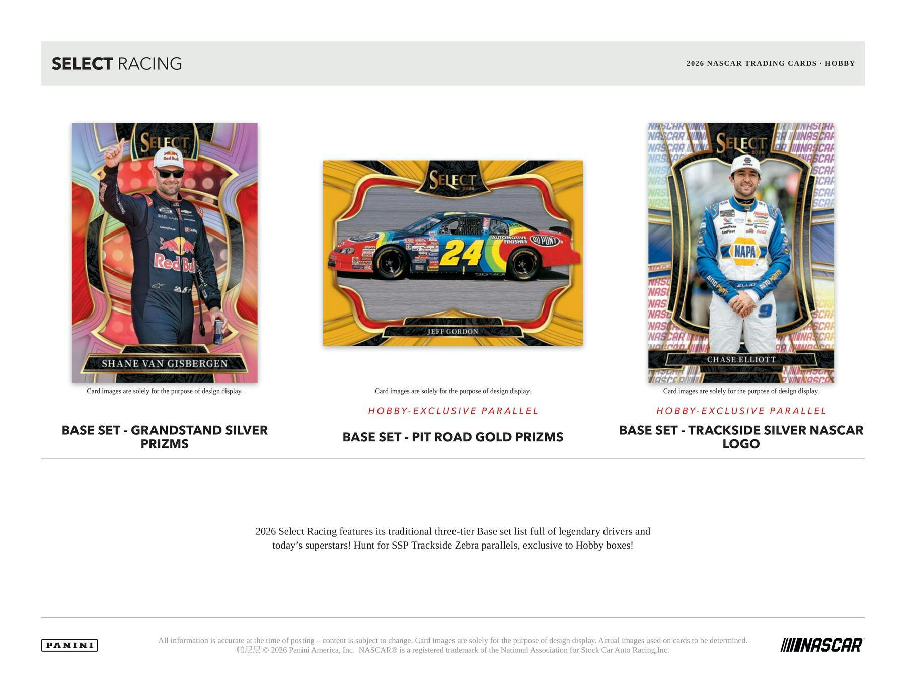 2026 Panini Select NASCAR Racing Hobby Box | Columbia Sports Cards - Columbia Sports Cards