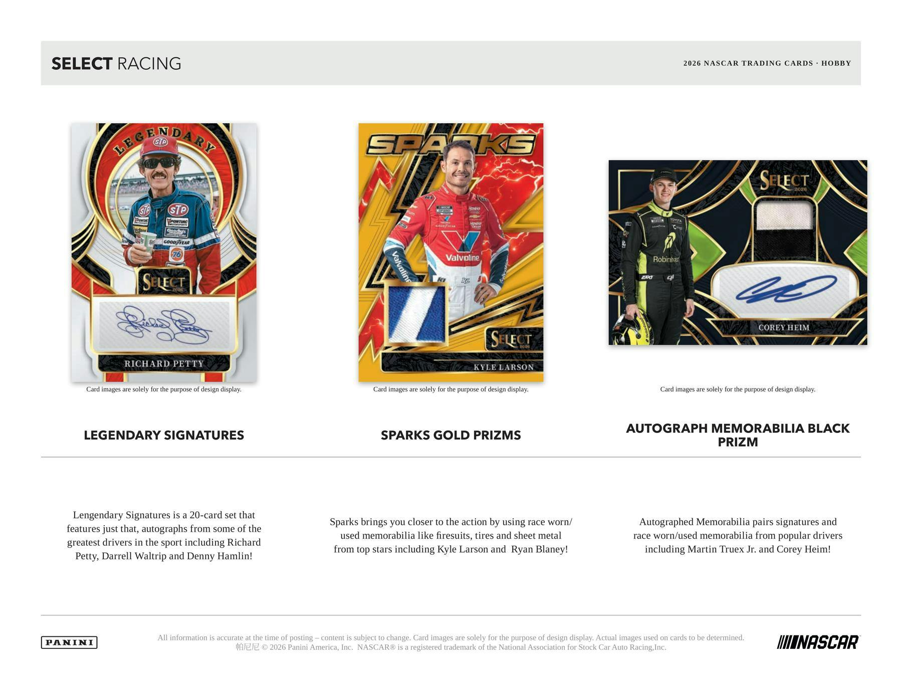 2026 Panini Select NASCAR Racing Hobby Box | Columbia Sports Cards - Columbia Sports Cards