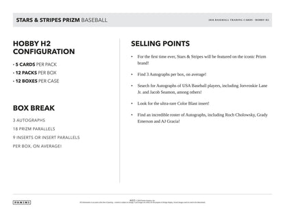 2026 Panini USA Stars & Stripes Prizm Baseball H2 Box | Columbia Sports Cards - Columbia Hobby - Sports Card Boxes - Toploaders - Card Savers