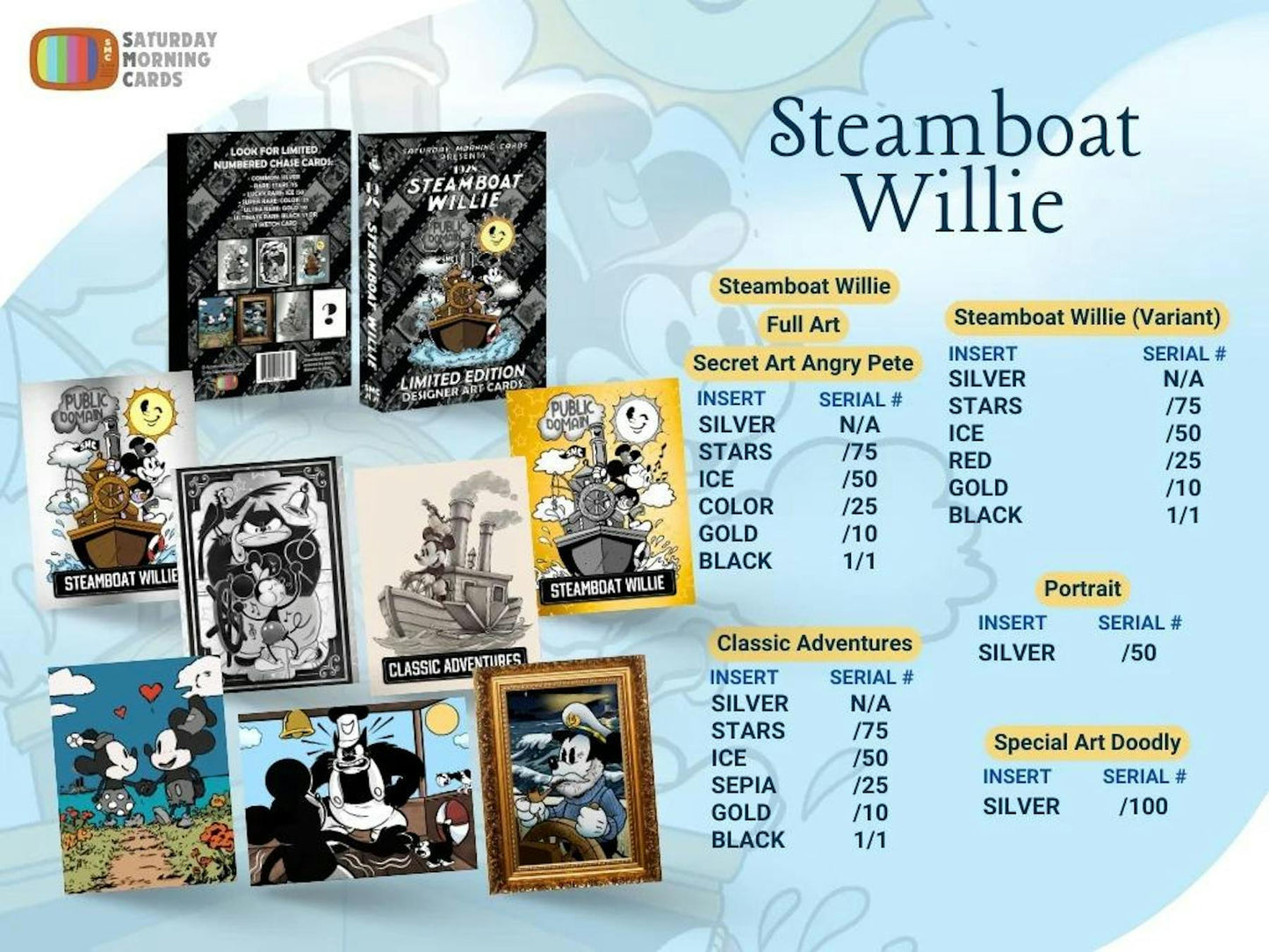 2026 Saturday Morning Cards Steamboat Willie Vol 2 Hobby Box | Columbia Sports Cards - Columbia Hobby - Sports Card Boxes - Toploaders - Card Savers
