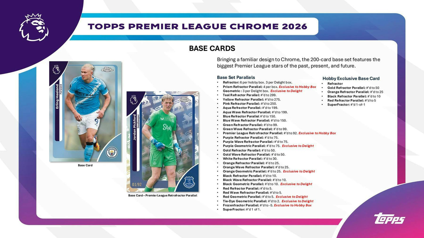 2026 Topps Chrome Premier League EPL Soccer Hobby Box | Columbia Sports Cards - Columbia Hobby - Sports Card Boxes - Toploaders - Card Savers