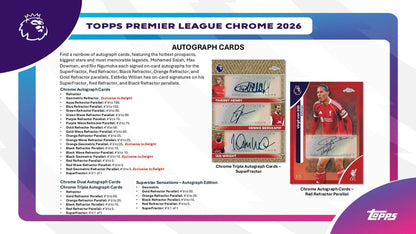 2026 Topps Chrome Premier League EPL Soccer Hobby Box | Columbia Sports Cards - Columbia Hobby - Sports Card Boxes - Toploaders - Card Savers