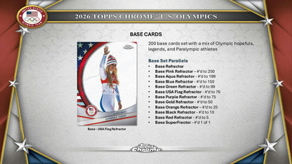 2026 Topps Chrome U.S. Olympics 7 - Pack Blaster Box | Columbia Sports Cards - Columbia Hobby - Sports Card Boxes - Toploaders - Card Savers