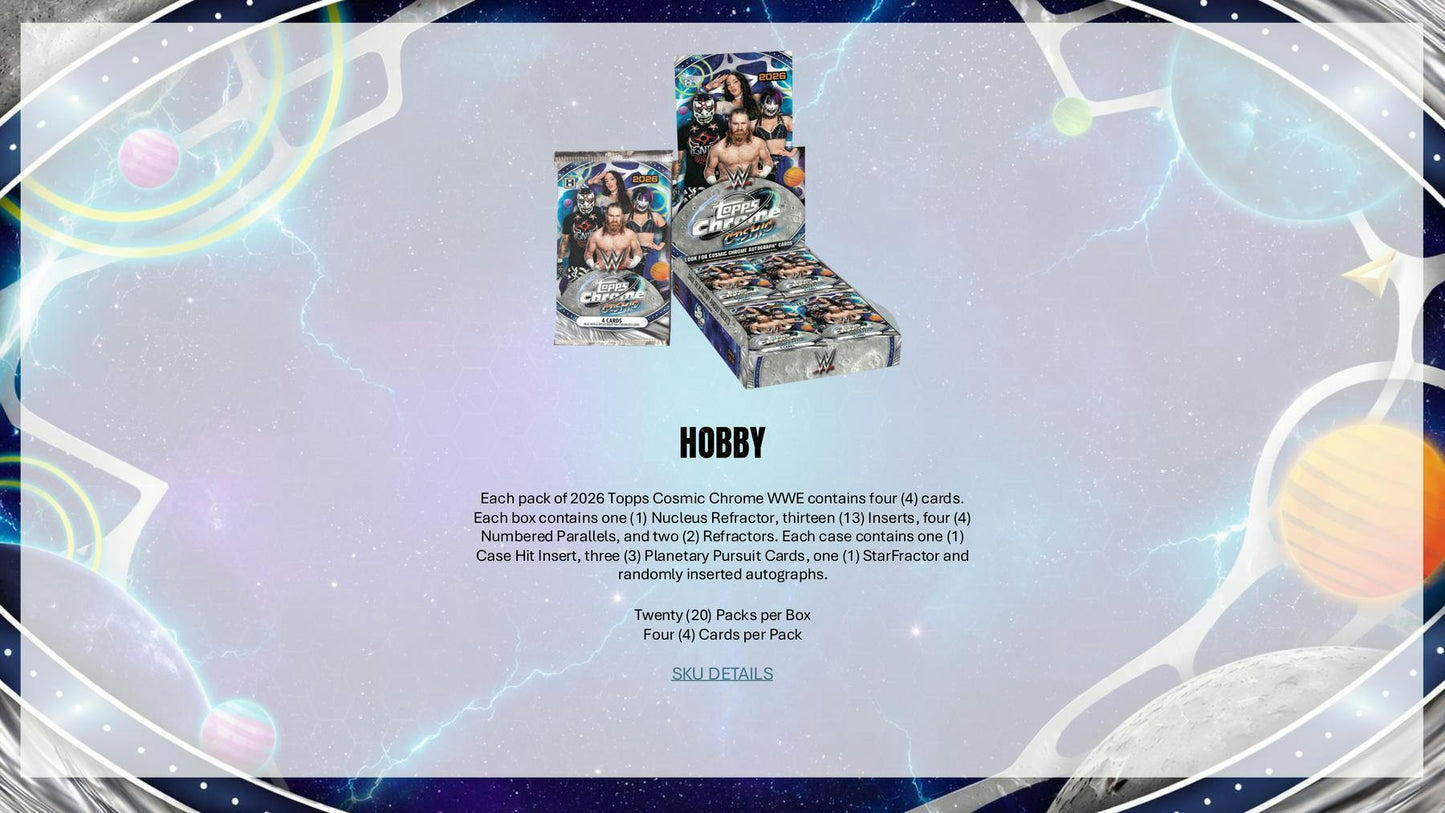 2026 Topps Cosmic Chrome WWE Wrestling Hobby Box | Columbia Sports Cards - Columbia Sports Cards