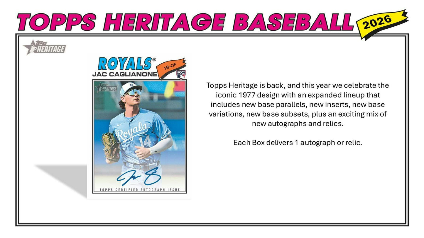2026 Topps Heritage Baseball Blaster Box | Columbia Sports Cards - Columbia Hobby - Sports Card Boxes - Toploaders - Card Savers