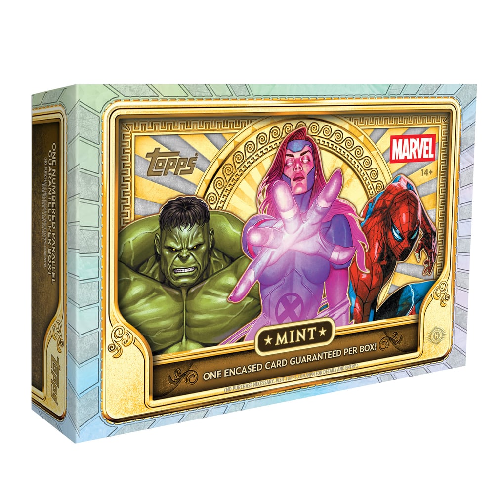 2026 Topps Marvel Mint factory sealed Hobby Box.
2026 Topps Marvel Mint premium Marvel Comics trading card Hobby Box.
Topps Marvel Mint thick foil Marvel Comics trading cards.
2026 Topps Marvel Mint Platinum Tier numbered trading cards.
