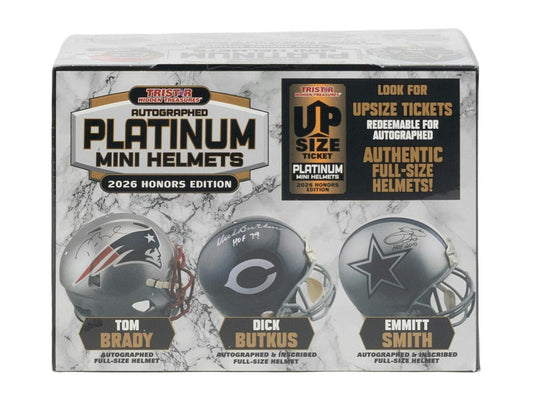 2026 TriStar Autographed Platinum Football Mini Helmet Honors Edition Hobby Box | Columbia Sports Cards - Columbia Hobby - Sports Card Boxes - Toploaders - Card Savers