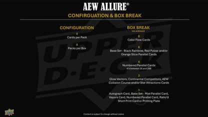 2026 Upper Deck AEW Allure Wrestling Hobby Box (POS) - Columbia Hobby - Sports Card Boxes - Toploaders - Card Savers