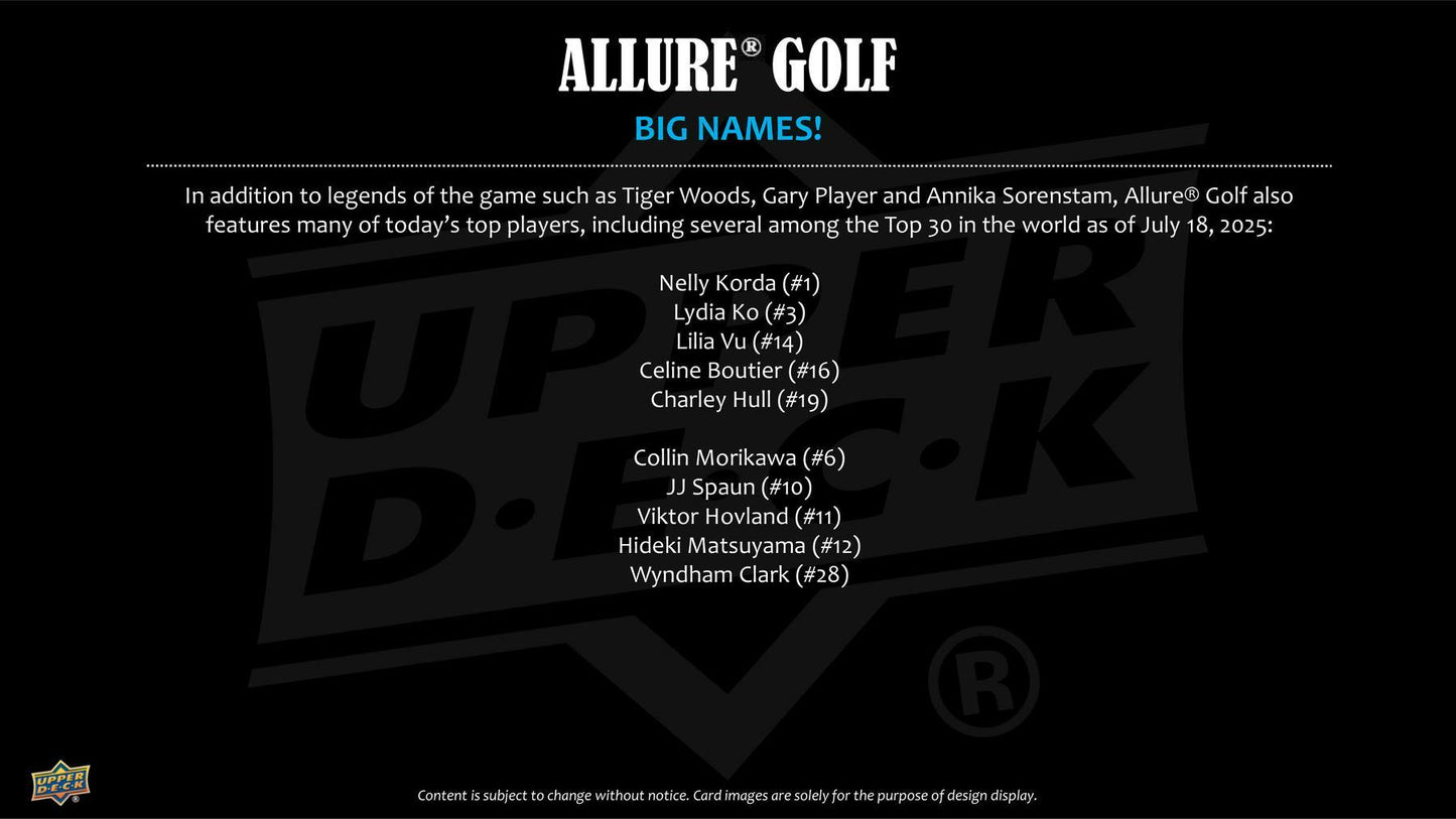 2026 Upper Deck Allure Golf Hobby Box - Columbia Hobby - Sports Card Boxes - Toploaders - Card Savers