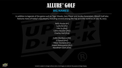 2026 Upper Deck Allure Golf Hobby Box - Columbia Hobby - Sports Card Boxes - Toploaders - Card Savers