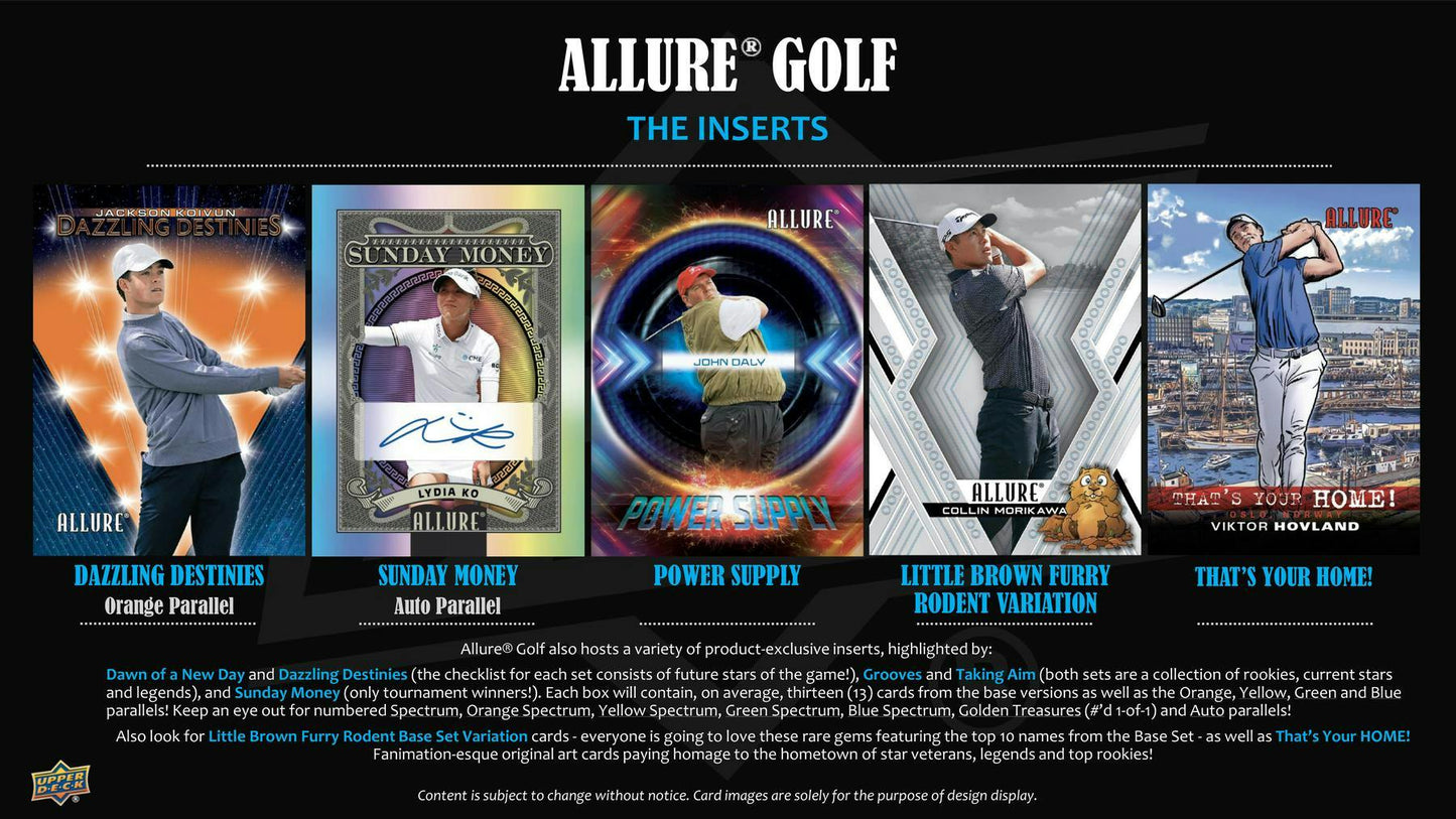 2026 Upper Deck Allure Golf Hobby Box - Columbia Hobby - Sports Card Boxes - Toploaders - Card Savers