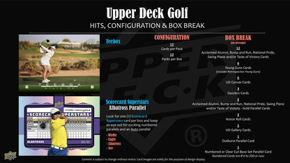 2026 Upper Deck Golf Hobby Box - Columbia Hobby - Sports Card Boxes - Toploaders - Card Savers