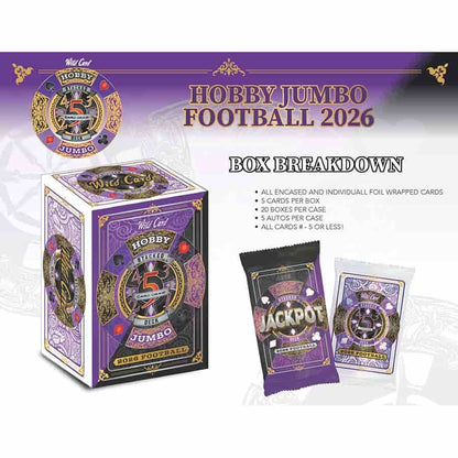 2026 Wild Card 5 - Card Draw Stacked Deck Football Hobby Jumbo Box | Columbia Sports Cards - Columbia Hobby - Sports Card Boxes - Toploaders - Card Savers