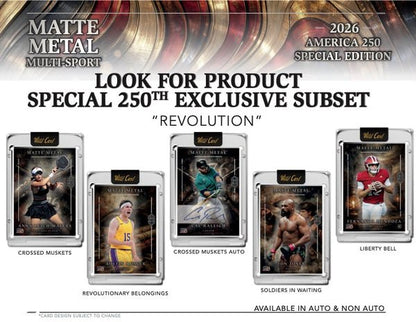 2026 Wild Card Matte Metal America 250 Multi - Sport Hobby Box | Columbia Sports Cards - Columbia Hobby - Sports Card Boxes - Toploaders - Card Savers