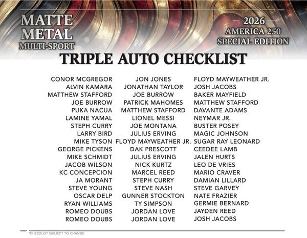 2026 Wild Card Matte Metal America 250 Multi-Sport Hobby Box