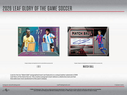 2026 Leaf Glory of the Game Soccer Hobby Box | Columbia Sports Cards | Columbia Hobby - Sports Card Boxes - Toploaders - Card Savers.