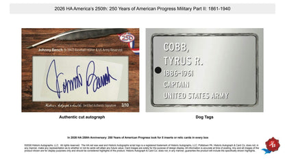 2026 Historic Autographs America's 250th Anniversary Part 2: Military Hobby Box | Columbia Sports Cards | Columbia Hobby - Sports Card Boxes - Toploaders - Card Savers.