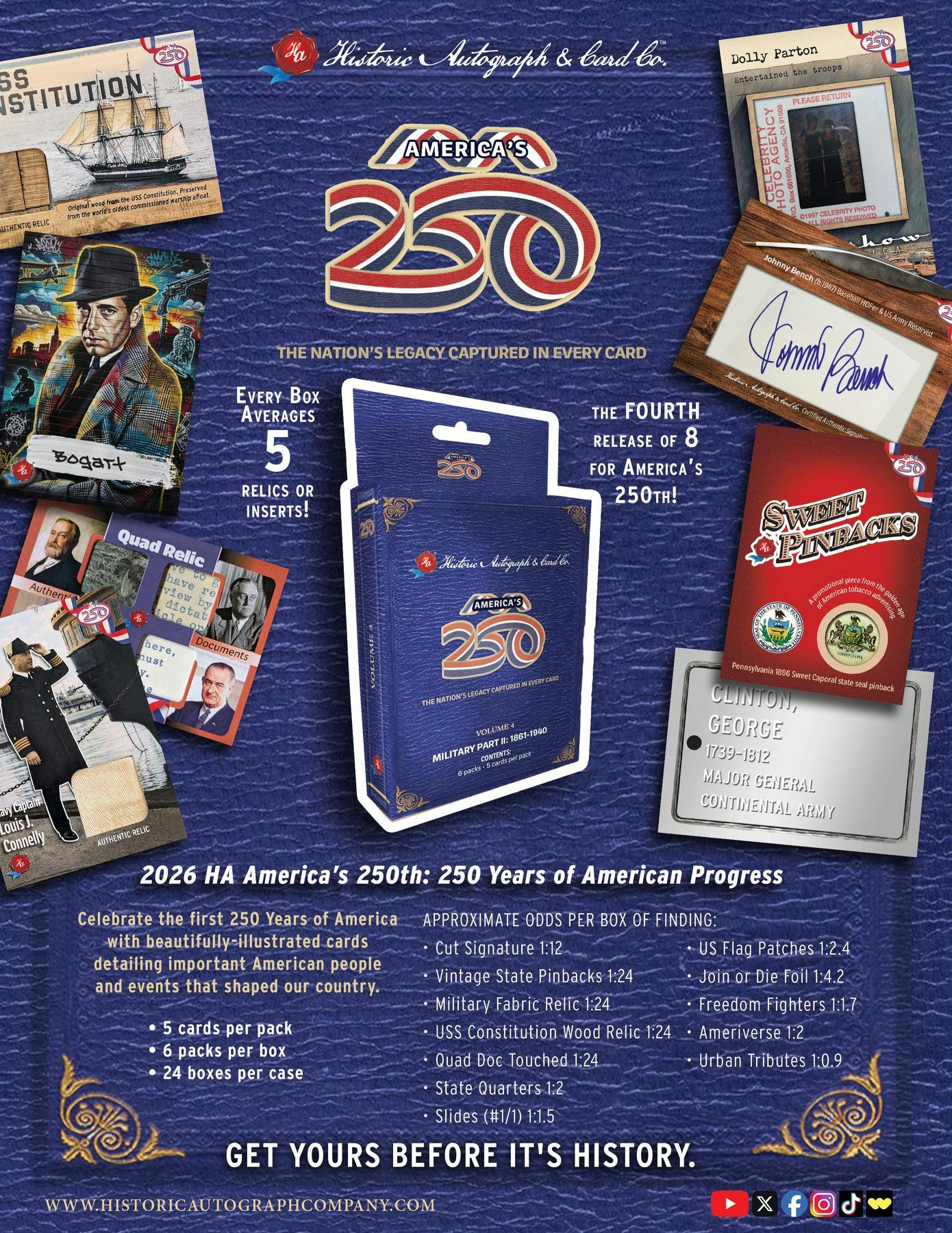 2026 Historic Autographs America's 250th Anniversary Part 2: Military Hobby Box | Columbia Sports Cards | Columbia Hobby - Sports Card Boxes - Toploaders - Card Savers.