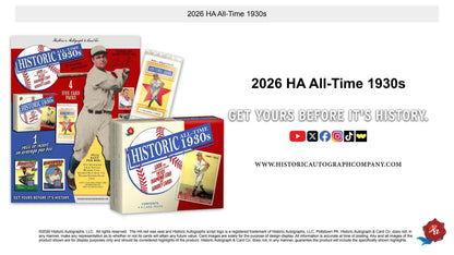 2026 Historic Autographs All-Time 1930s Baseball Hobby Box | Columbia Sports Cards | Columbia Hobby - Sports Card Boxes - Toploaders - Card Savers.