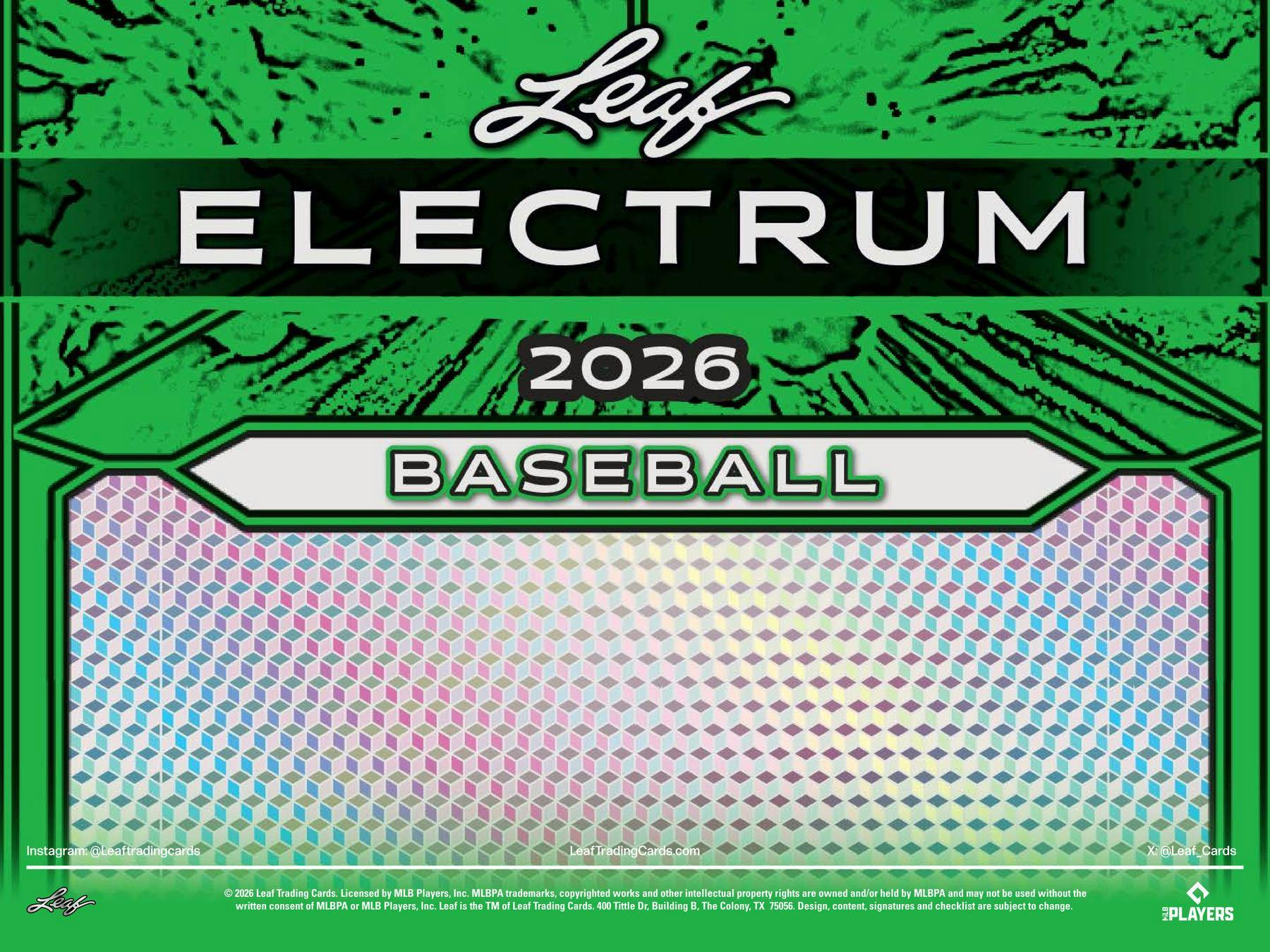 2026 Leaf Electrum Baseball Hobby Box
Leaf Electrum Collection booklet card
Intermetallic autograph card from 2026 Leaf Electrum Baseball
Harlequin Collection autograph card