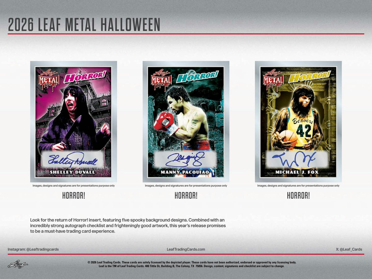 2026 Leaf Metal Halloween Hobby Box sell sheet 2
