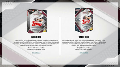 2026 Topps Football Blaster Box | Columbia Sports Cards | Columbia Hobby - Sports Card Boxes - Toploaders - Card Savers.