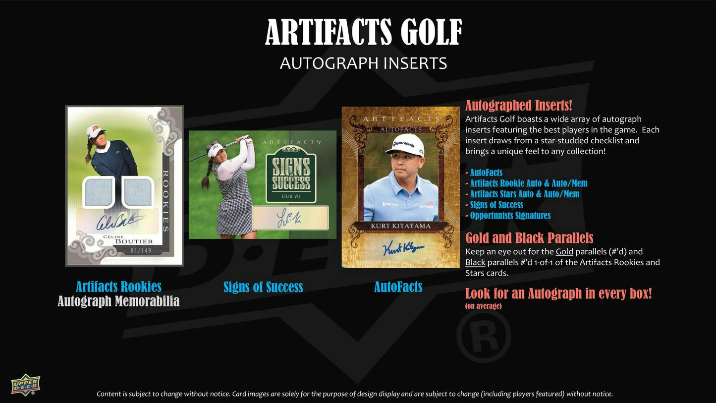 2026 Upper Deck Artifacts Golf Hobby Box | Columbia Sports Cards | Columbia Hobby - Sports Card Boxes - Toploaders - Card Savers.