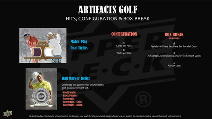 2026 Upper Deck Artifacts Golf Hobby Box | Columbia Sports Cards | Columbia Hobby - Sports Card Boxes - Toploaders - Card Savers.