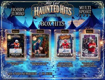 2026 Wild Card Haunted Hits Monster Hunt Multi-Sport Jumbo Box