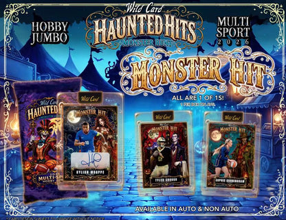 2026 Wild Card Haunted Hits Monster Hunt Multi-Sport Jumbo Box