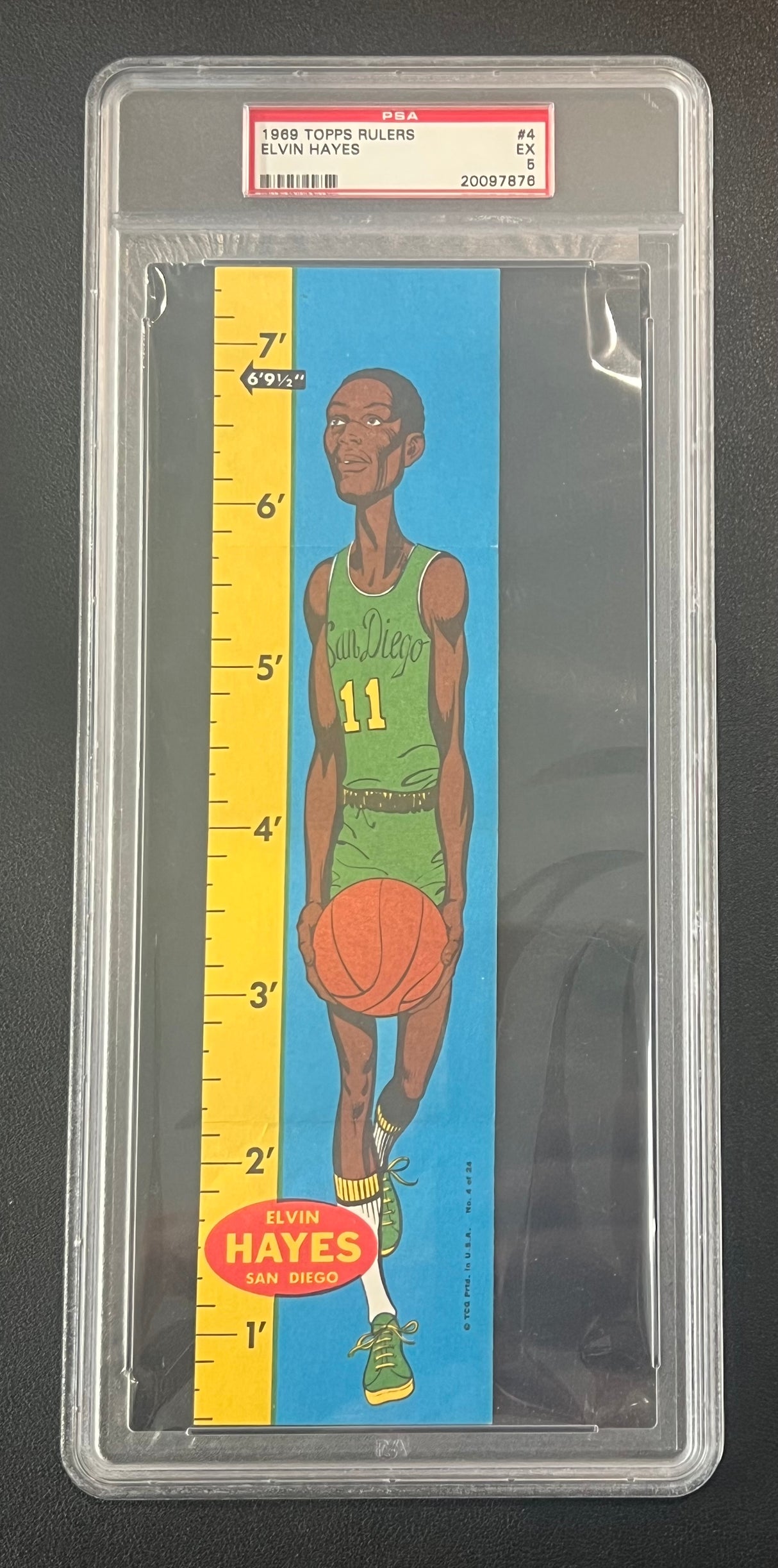 ELVIN HAYES 1969 Topps Rulers Rookie RC #4 PSA 5 EX - ROCKETS