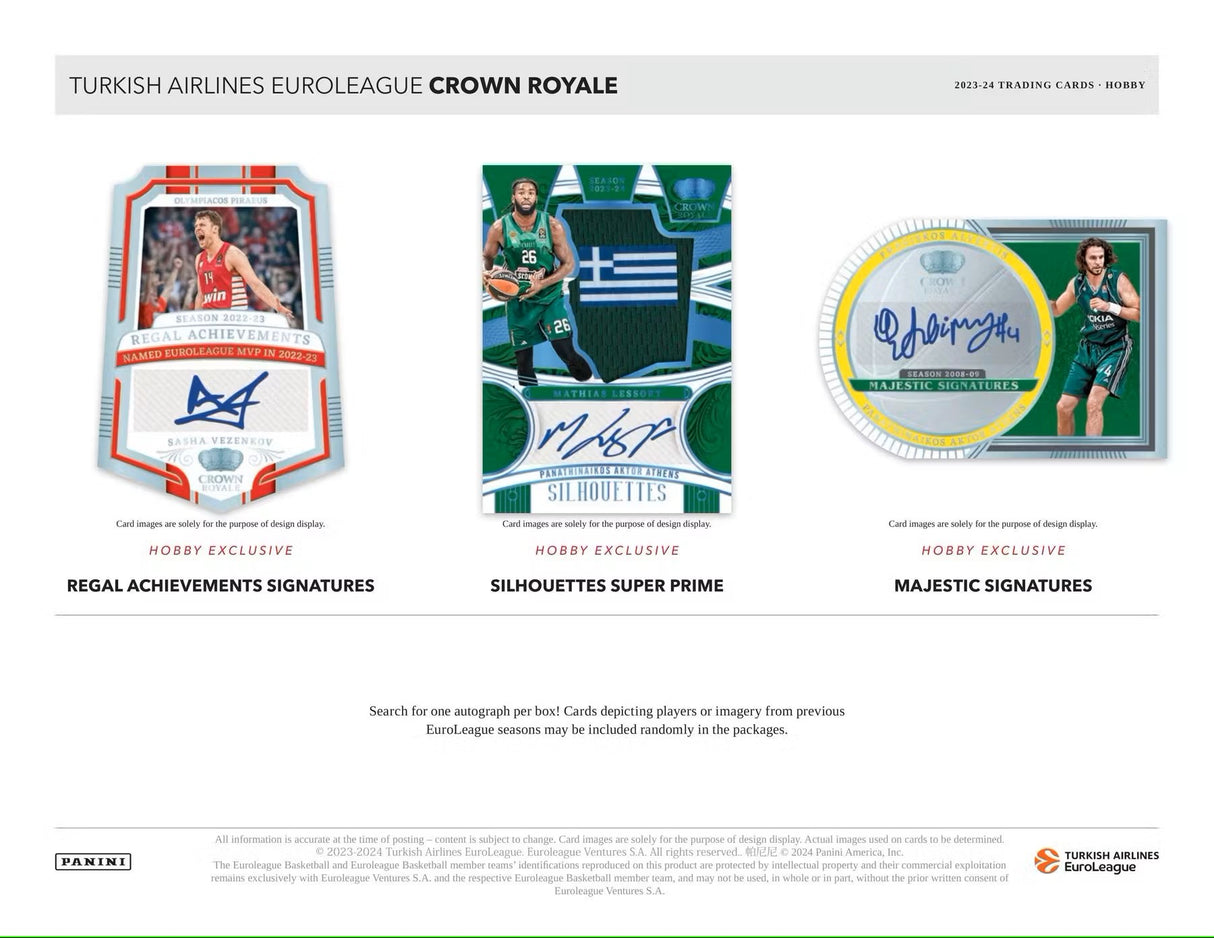 2023/24 Panini Crown Royale Turkish Airlines EuroLeague Basketball Hobby