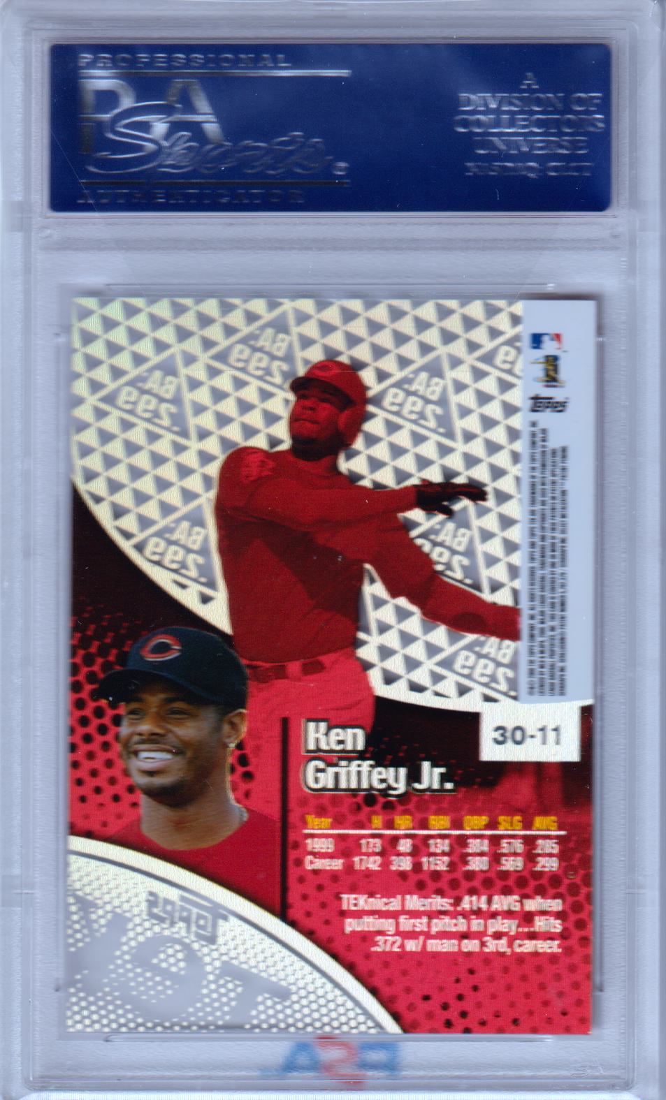 KEN GRIFFEY JR. 2000 Topps Tek #30-11 PSA 10 GEM MINT - REDS