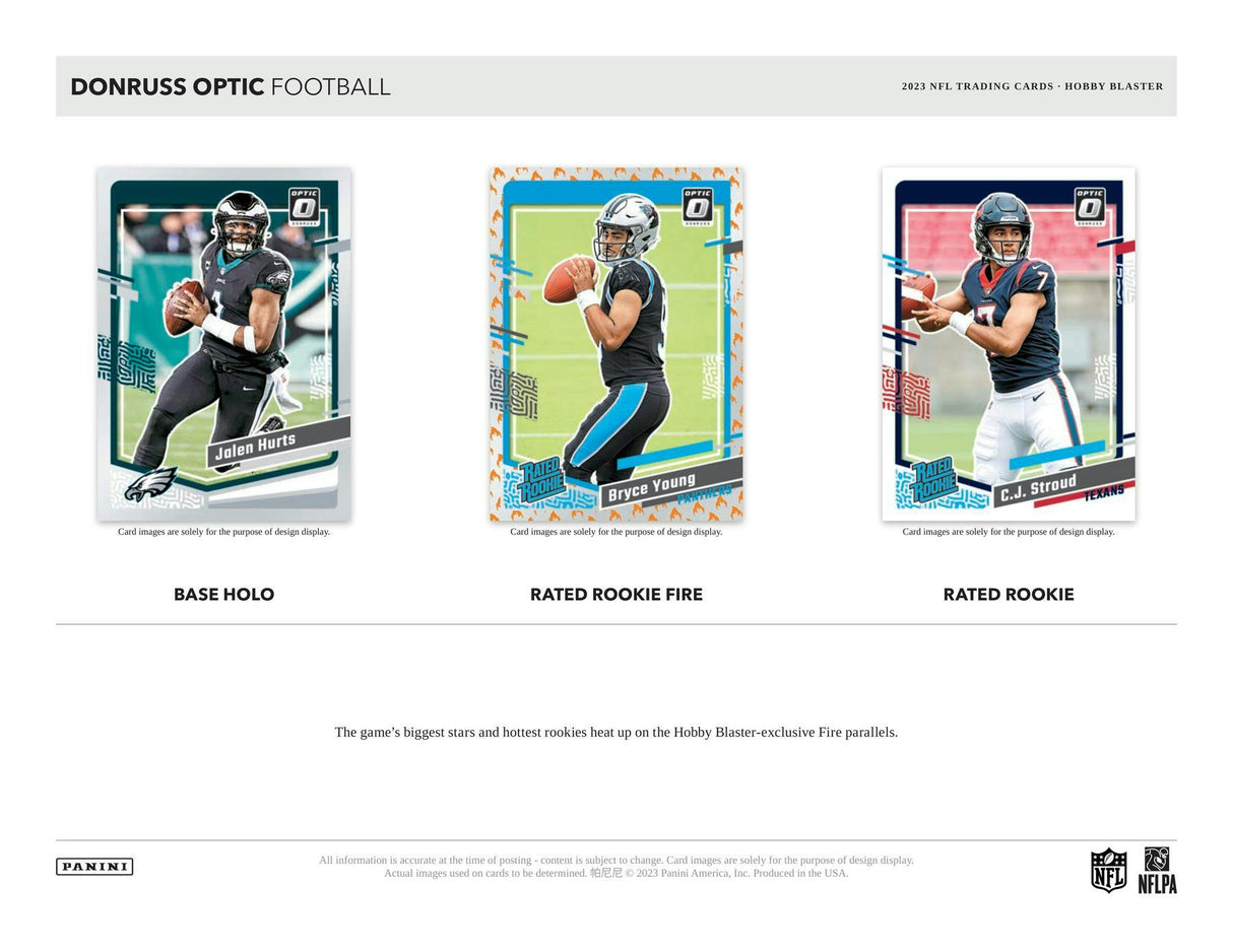 2023 Panini Donruss Optic Football 6-Pack Hobby Blaster Box (Blue Scope Parallels)