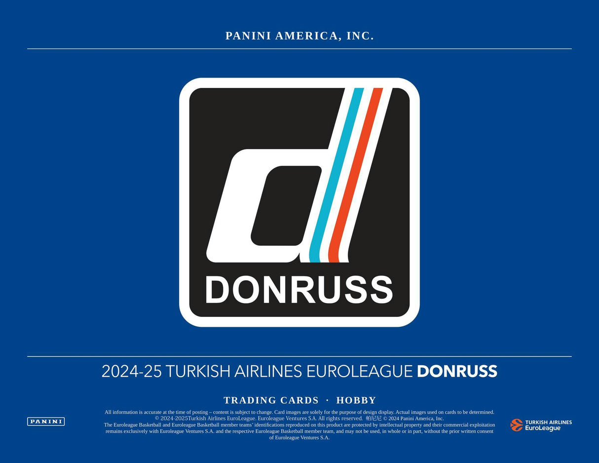 2024-25 Panini Donruss Turkish Airlines EuroLeague Basketball Hobby Box