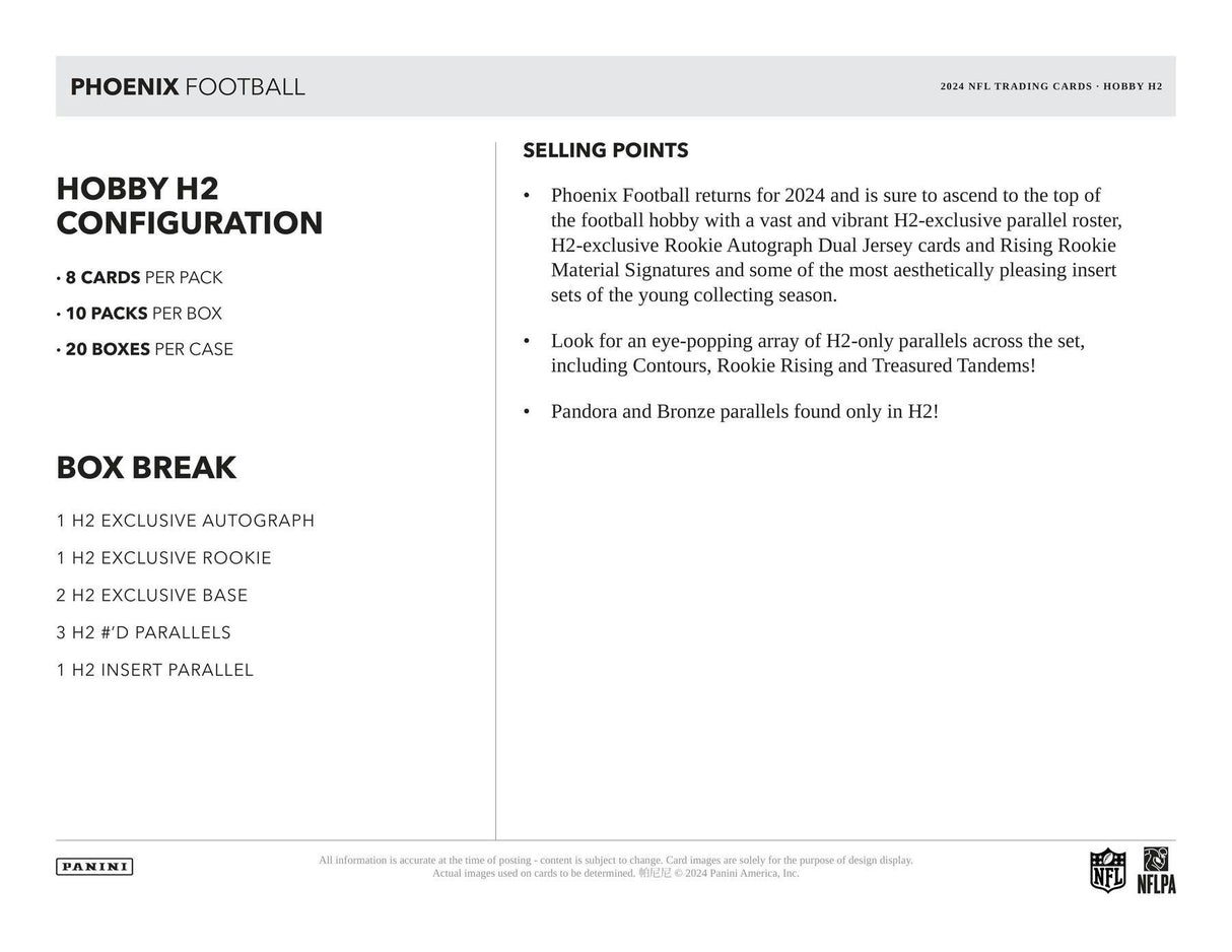 2024 Panini Phoenix Football H2 Box
