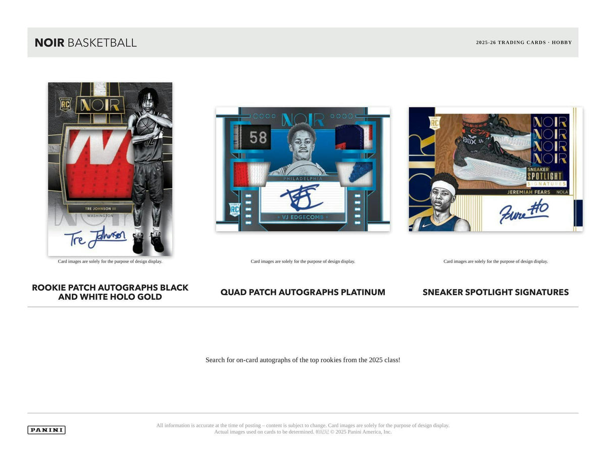 2025/26 Panini Noir Basketball Hobby Box | Columbia Sports Cards.