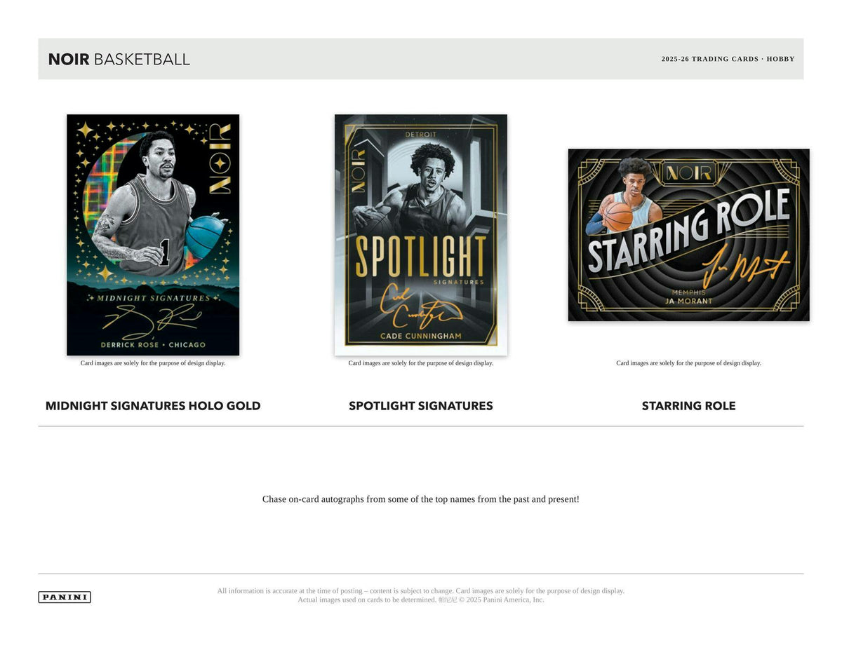 2025/26 Panini Noir Basketball Hobby Box | Columbia Sports Cards.