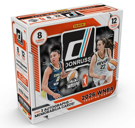 2026 Panini Donruss WNBA Basketball Hobby Box
2026 Panini Donruss WNBA Downtown short print basketball cards
Panini Donruss WNBA Pen Pals on-card autograph cards
2026 Donruss WNBA Gold Downtown basketball card numbered to 10