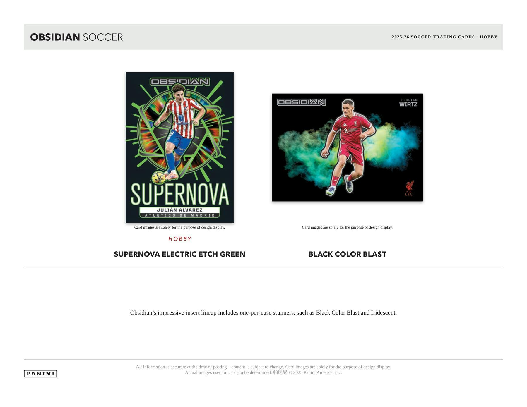 2025/26 Panini Obsidian Soccer Hobby Box | Columbia Sports Cards | Columbia Hobby - Sports Card Boxes - Toploaders - Card Savers.