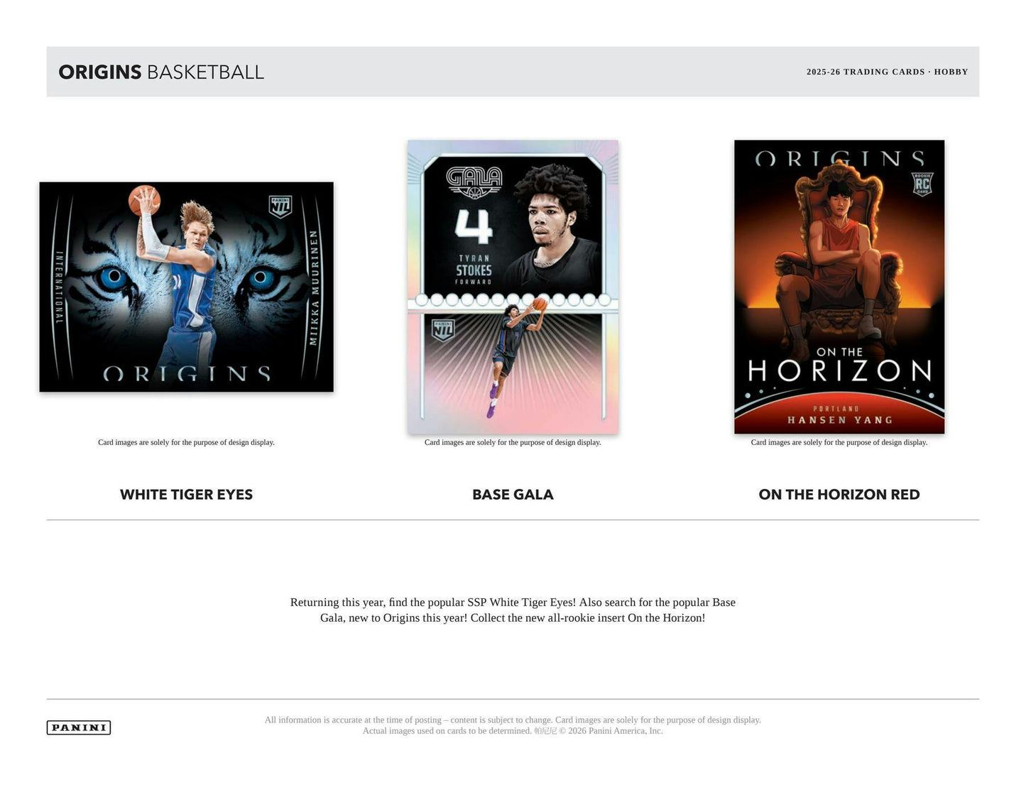 2025/26 Panini Origins Basketball Hobby Box | Columbia Sports Cards | Columbia Hobby - Sports Card Boxes - Toploaders - Card Savers.