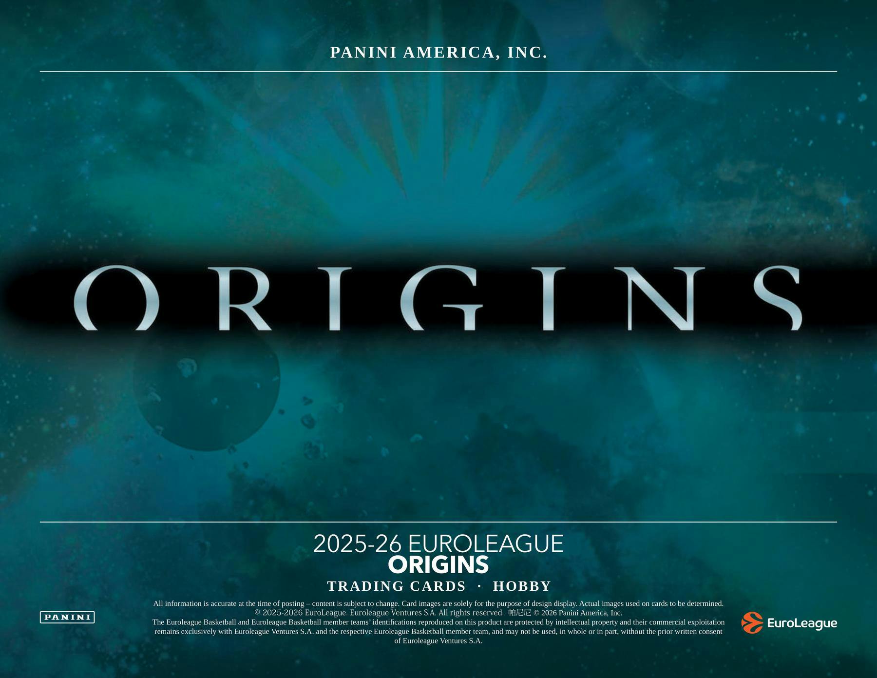 2025/26 Panini Origins EuroLeague Basketball Hobby Box | Columbia Sports Cards | Columbia Hobby - Sports Card Boxes - Toploaders - Card Savers.