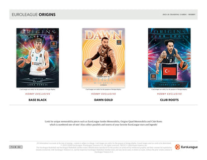 2025/26 Panini Origins EuroLeague Basketball Hobby Box | Columbia Sports Cards | Columbia Hobby - Sports Card Boxes - Toploaders - Card Savers.