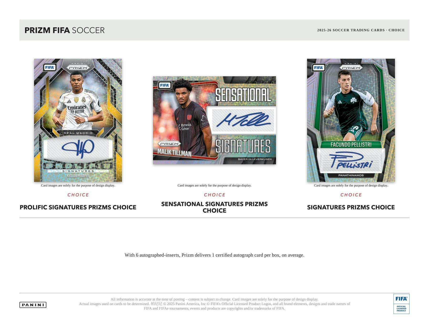2025/26 Panini Prizm FIFA Soccer Choice Box | Columbia Sports Cards | Columbia Hobby - Sports Card Boxes - Toploaders - Card Savers.
