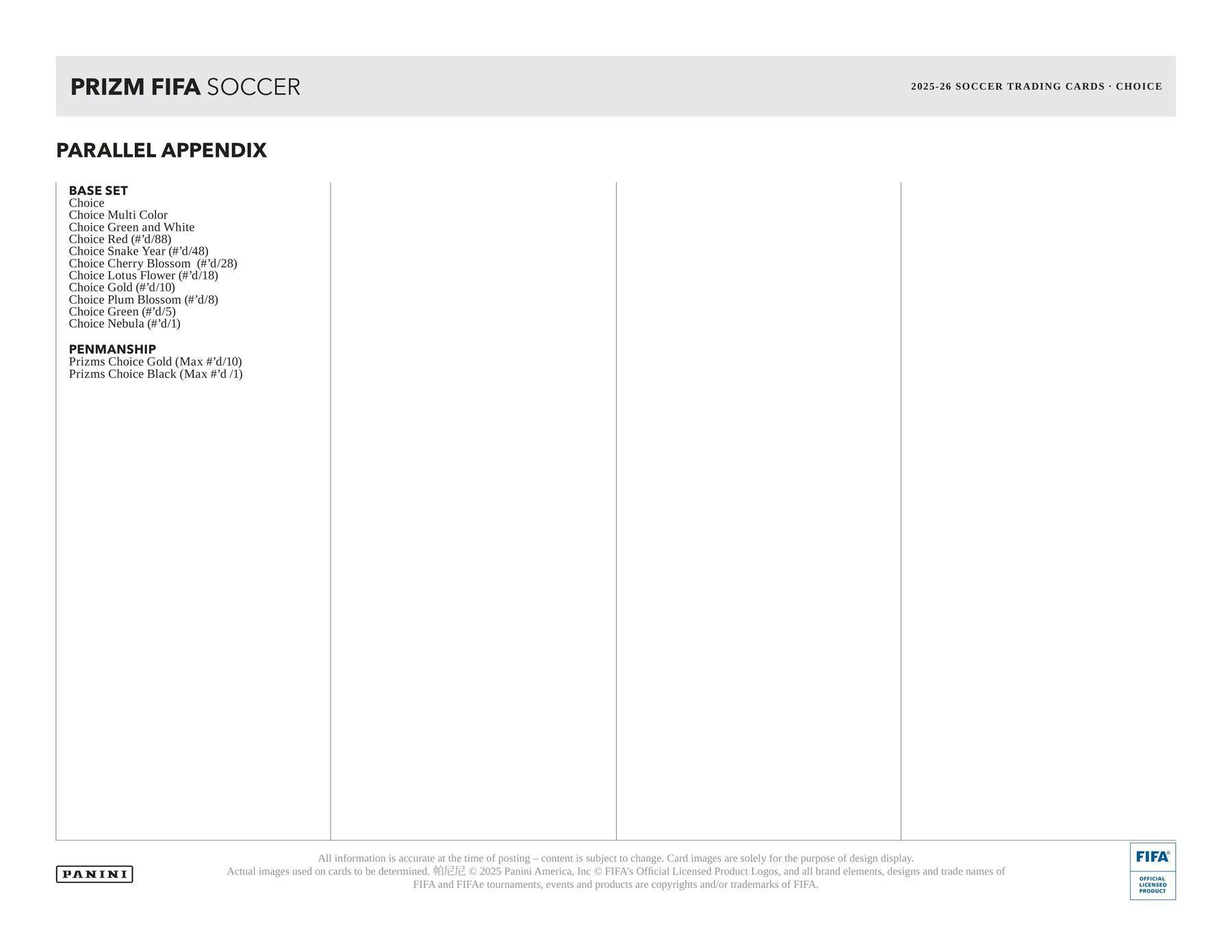 2025/26 Panini Prizm FIFA Soccer Choice Box | Columbia Sports Cards | Columbia Hobby - Sports Card Boxes - Toploaders - Card Savers.