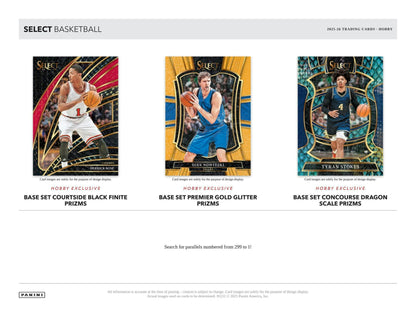 2025/26 Panini Select Basketball Hobby Box sell sheet 2