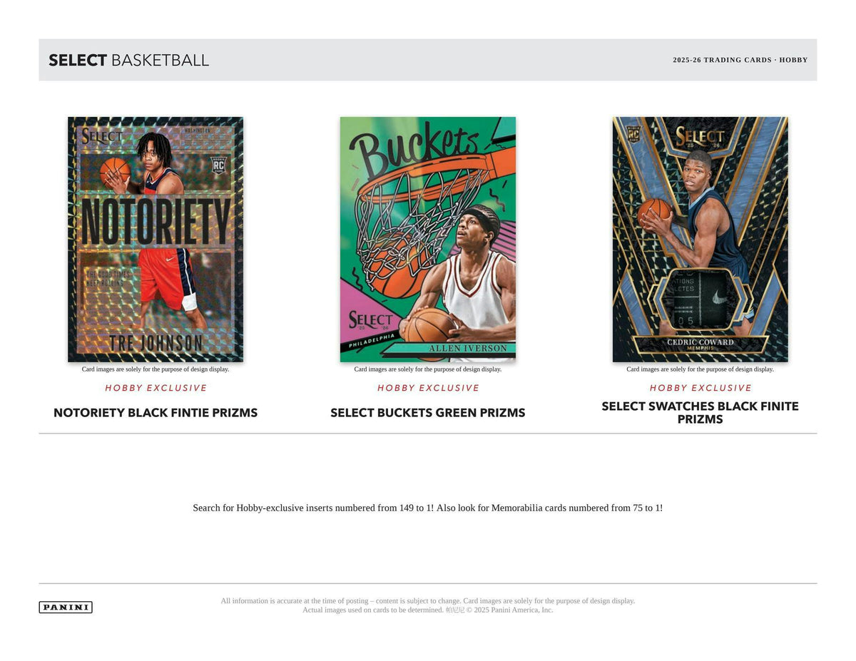 2025/26 Panini Select Basketball Hobby Box sell sheet 4