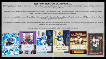 2025 Topps Signature Class Football Blaster Box | Columbia Sports Cards | Columbia Hobby - Sports Card Boxes - Toploaders - Card Savers.