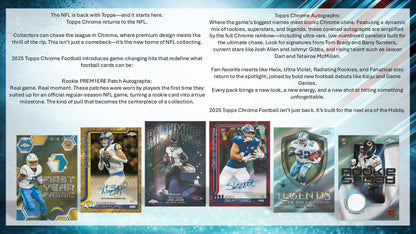 2025 Topps Chrome Football Hanger Box | Columbia Sports Cards | Columbia Hobby - Sports Card Boxes - Toploaders - Card Savers.