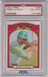 REGGIE JACKSON 1972 Topps #435 PSA 8 NM - ATHLETICS